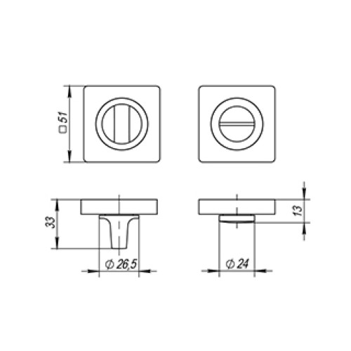 Ручка поворотная BK6 ZQ BL-24 чёрный