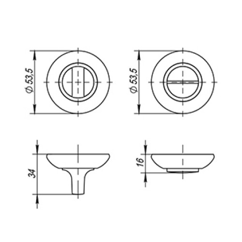 Ручка поворотная BK6.K.JK51 (BK6 JK) SN/CP-3 матовый никель/хром