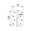 Петля съемная 413-5 125x75x2,5 PN right (перл. никель) правая