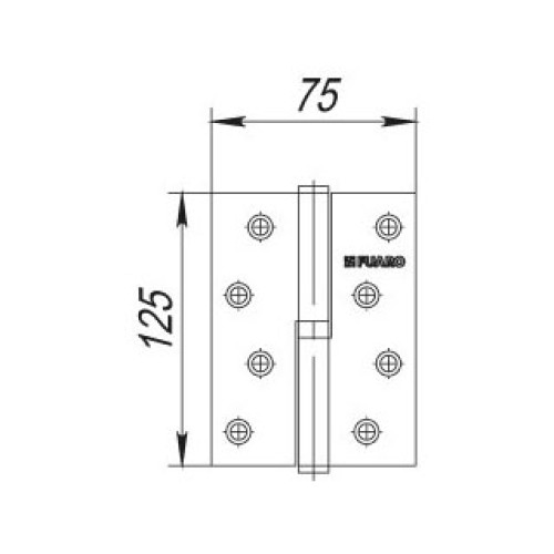Петля съемная 413-5 125x75x2,5 AB right (бронза) правая