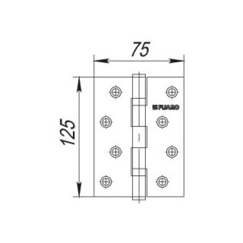 Петля универсальная 2BB 125x75x2,5 PN (перл. никель)