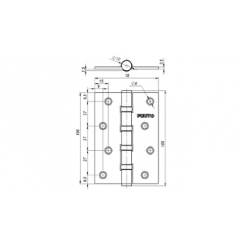 Петля универсальная 4B 100*70*2.5 AB (бронза)