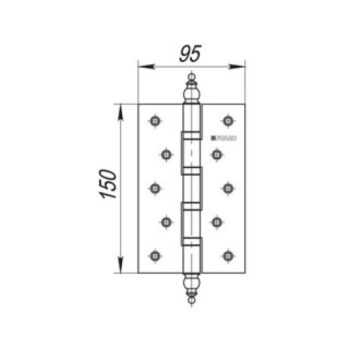 Петля универсальная 4BB/E 150x95x3 PB (латунь)
