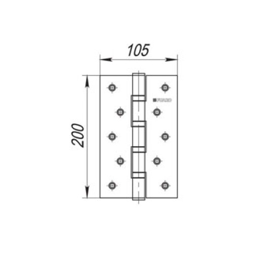 Петля универсальная 4BB 200x105x3 WAB (мат. бронза)
