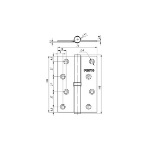Петля съемная 113/HD-4 PN right (мат. никель) правая ПОДВЕС