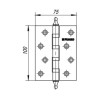 Петля универсальная 4BB/A/BL 100x75x2,5 SB (мат. золото) БЛИСТЕР