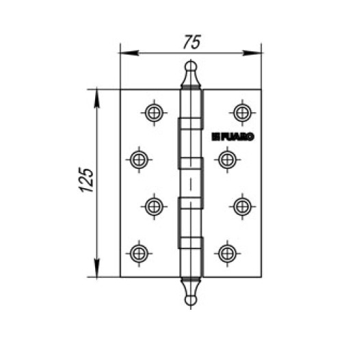 Петля универсальная 4BB/A/BL 125x75x2,5 SB (мат. золото) БЛИСТЕР