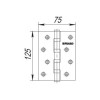 Петля универсальная 4BB/BL 125x75x2,5 SB (мат. золото) БЛИСТЕР