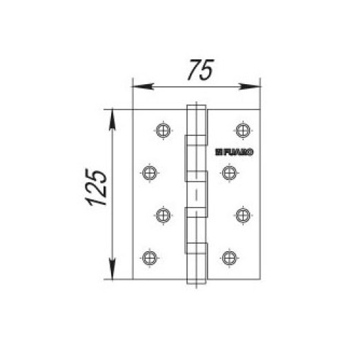 Петля универсальная 4BB/BL 125x75x2,5 SB (мат. золото) БЛИСТЕР