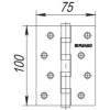Петля универсальная 4BB/BL 100x75x2,5 BN (черный глянец) БЛИСТЕР