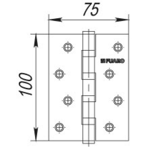 Петля универсальная 4BB/BL 100x75x2,5 BN (черный глянец) БЛИСТЕР