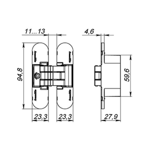 Петля скрытой установки с 3D-регулировкой 9540UN3D SG Мат. золото