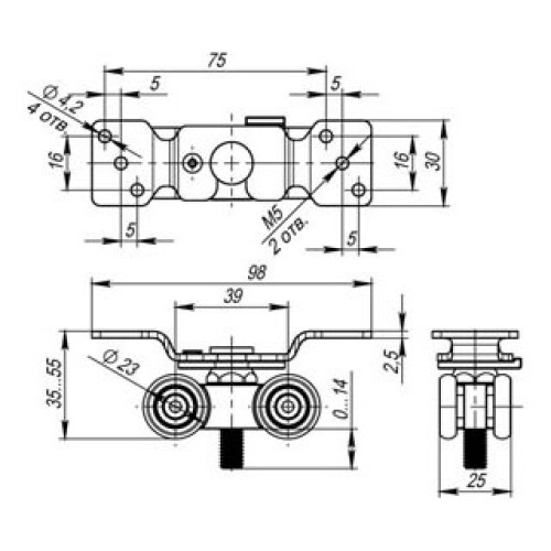 Комплект роликов для раздвижных дверей DIY Comfort 60/4 kit (877)