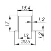 Нижняя направляющая Comfort R 60/80/1000 bottom track (1 м)