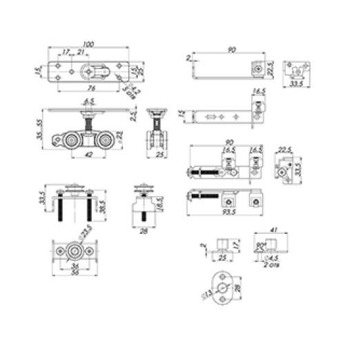 Базовый комплект для синхронного открывания дверей Comfort – PRO SET 4 /synchron/ 80 (CFA171A)