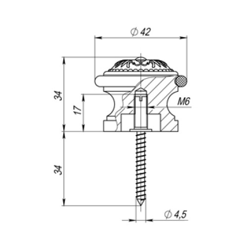 Упор дверной DS SM01 AS-3 античное серебро