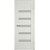Межкомнатная дверь Emalex E28 ДО цвет MidWhite стекло black gloss