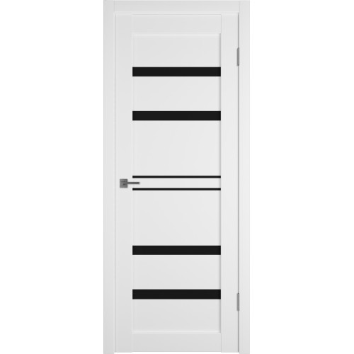Межкомнатная дверь Emalex E26 ДО цвет Ice стекло black gloss