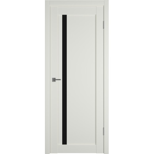 Межкомнатная дверь Emalex E34 ДО цвет MidWhite стекло black gloss