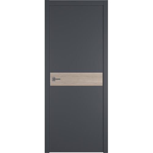 Межкомнатная дверь Urban H цвет Onyx кромка Silver Edge вставка Red Oak