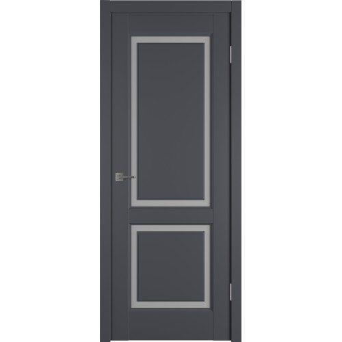 Межкомнатная дверь Emalex Elegant 2 ДО цвет Onyx стекло Fly White cloud