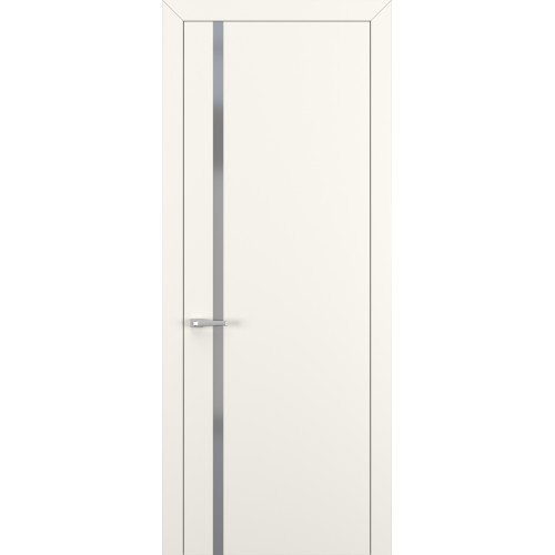 Межкомнатная дверь Квалитет К1 цвет Молочный матовый кромка ABS стекло Matelac Silver Grey