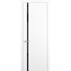 Межкомнатная дверь Квалитет К1 цвет Белый матовый кромка ABS стекло Lacobel Black Classic