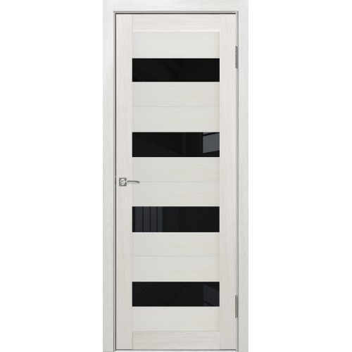 Межкомнатная дверь Portas 23S(р) цвет Французский дуб стекло Lacobel черный лак