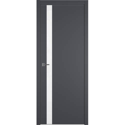 Межкомнатная дверь Urban 1 SV цвет Onyx кромка Silver Edge стекло Lacobel белый лак