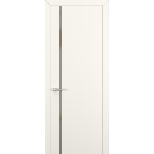 Межкомнатная дверь Квалитет К1 цвет Молочный матовый кромка ABS стекло Matelac Silver Bronze