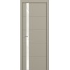 Межкомнатная дверь ART Lite Groove ДО цвет Серый шелк эмаль RAL 7044 кромка нет стекло Lacobel White Pure