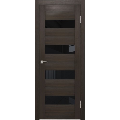 Межкомнатная дверь Portas 23S(р) цвет Орех шоколад стекло Lacobel черный лак