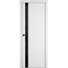 Межкомнатная дверь Urban 1 SV цвет Ice кромка Black Edge стекло Lacobel черный лак