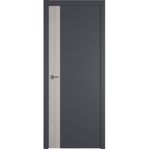 Межкомнатная дверь Urban V цвет Onyx кромка Silver Edge вставка Stone Oak