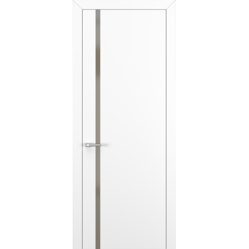 Межкомнатная дверь Квалитет К1 цвет Белый матовый кромка ABS стекло Matelac Silver Bronze