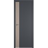 Межкомнатная дверь Urban V цвет Onyx кромка Silver Edge вставка Red Oak