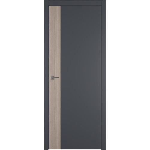 Межкомнатная дверь Urban V цвет Onyx кромка Silver Edge вставка Red Oak
