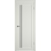 Межкомнатная дверь Emalex E33 ДО цвет MidWhite стекло black gloss