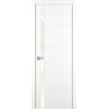 Межкомнатная дверь ART Lite Groove ДО цвет Белая эмаль кромка нет стекло Lacobel White Pure
