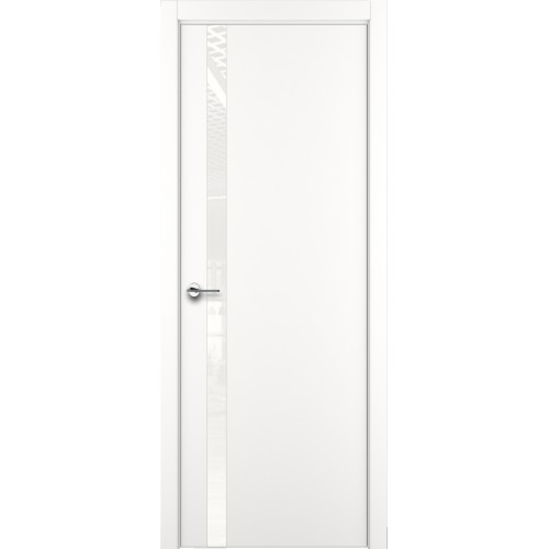 Межкомнатная дверь ART Lite H2 ДО цвет Белая эмаль кромка нет стекло Lacobel White Pure 