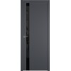 Межкомнатная дверь Urban 1 SV цвет Onyx кромка Silver Edge стекло Lacobel черный лак
