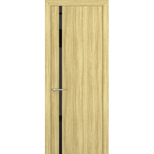 Межкомнатная дверь Квалитет К1 цвет Дуб натуральный кромка ABS стекло Lacobel Black Classic