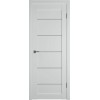 Межкомнатная дверь Emalex E27 ДО цвет Steel стекло white cloud