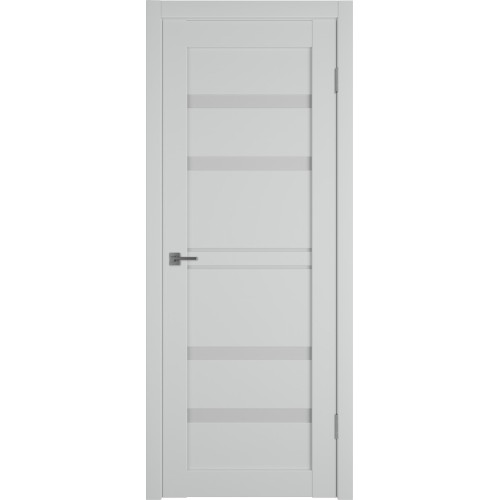 Межкомнатная дверь Emalex E26 ДО цвет Steel стекло white cloud