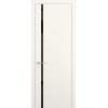 Межкомнатная дверь Квалитет К1 цвет Молочный матовый кромка ABS стекло Lacobel Black Classic