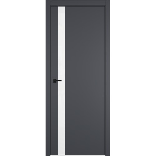 Межкомнатная дверь Urban 1 SV цвет Onyx кромка Black Edge стекло Lacobel белый лак