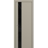Межкомнатная дверь ART Lite H3 ДО цвет Серый шелк эмаль RAL 7044 кромка нет стекло Lacobel черный лак