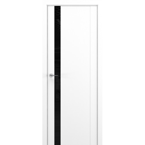 Межкомнатная дверь Zadoor S S26 ДО цвет Белый матовый стекло Lacobel Black Classic