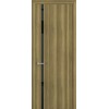 Межкомнатная дверь Квалитет К1 цвет Дуб серый кромка ABS стекло Lacobel Black Classic