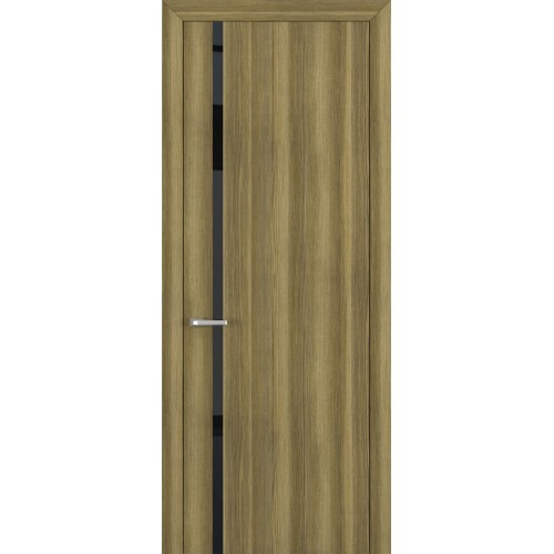 Межкомнатная дверь Квалитет К1 цвет Дуб серый кромка ABS стекло Lacobel Black Classic